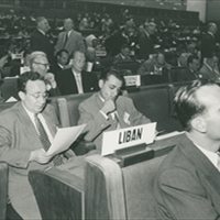 Représentant le Liban à l’une des séances de l’ONU à Genève, Suisse (1971)